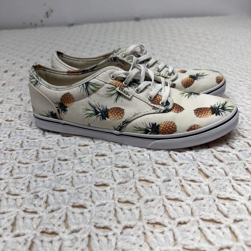 Vans Atwood Low Sneakers Shoes Women Sz 9 Pineapple Skateboarding Canvas